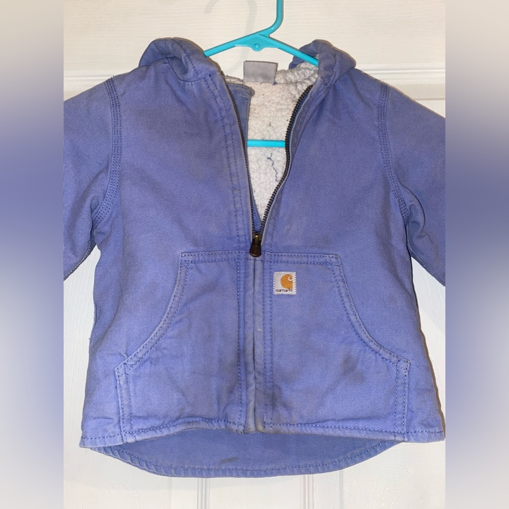 Periwinkle baby 24 month carhartt sherpa lined coat think winter child’s coat